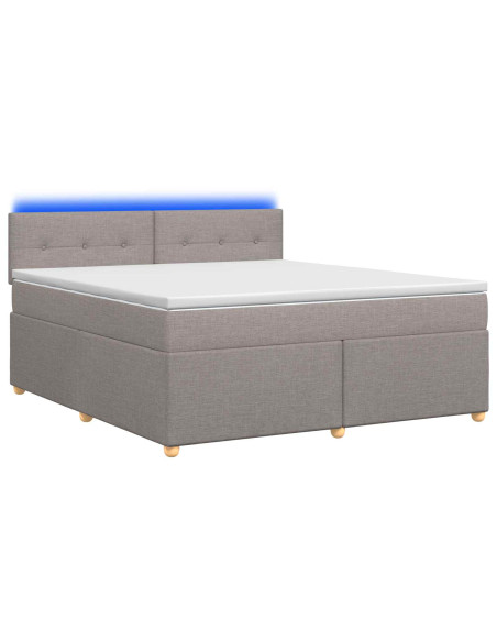 Letto box spring con materasso Tortora 140 x 200 cm Tessuto