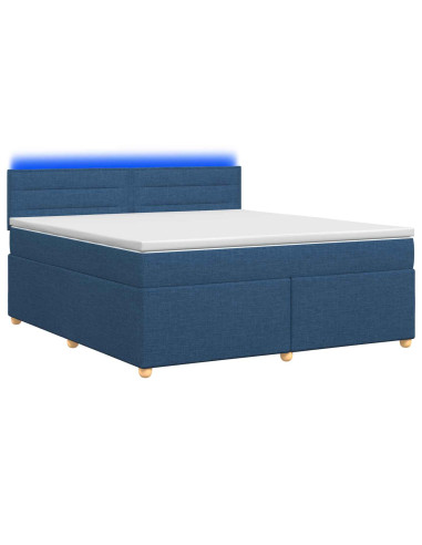 Letto box spring con materasso Blu 140 x 200 cm Tessuto