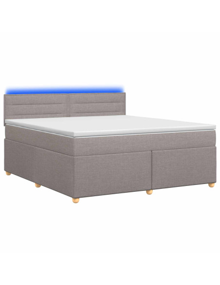 Letto box spring con materasso Tortora 140 x 200 cm Tessuto