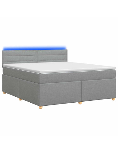 Letto box spring con materasso Grigio Chiaro 140 x 200 cm
