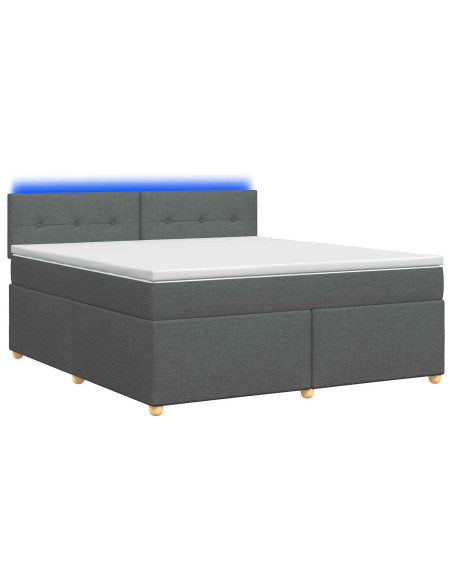 Letto box spring con materasso Grigio Scuro 140 x 190 cm