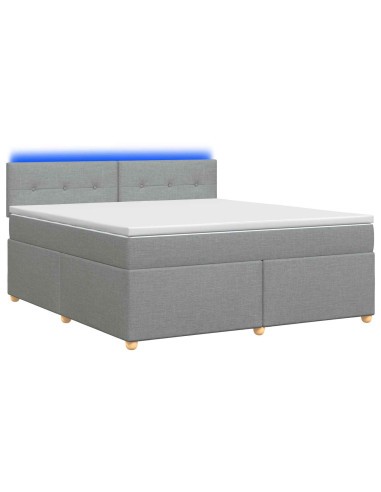 Letto box spring con materasso Grigio Chiaro 140 x 190 cm