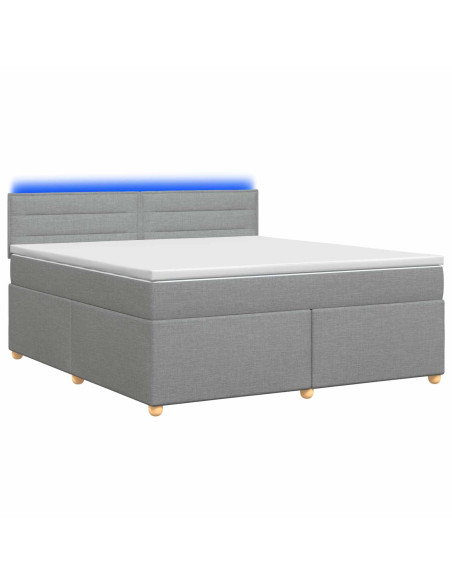 Letto box spring con materasso Grigio Chiaro 140 x 190 cm