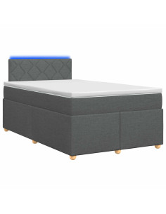 Letto box spring con materasso Grigio Scuro 120 x 200 cm