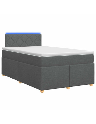 Letto box spring con materasso Grigio Scuro 120 x 200 cm