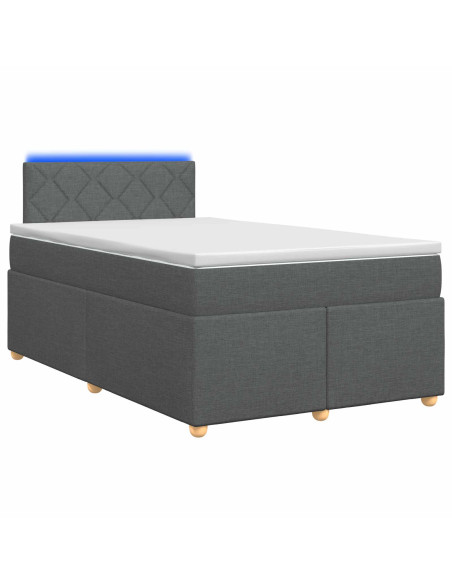 Letto box spring con materasso Grigio Scuro 120 x 200 cm