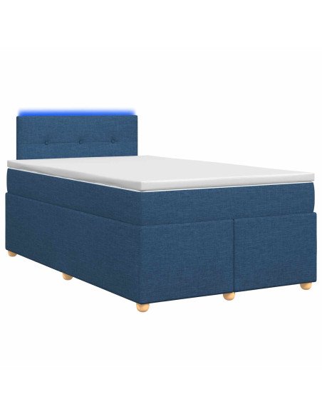Letto box spring con materasso Blu 120 x 200 cm Tessuto