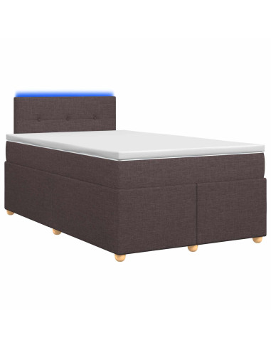 Letto box spring con materasso Marrone Scuro 120 x 200 cm