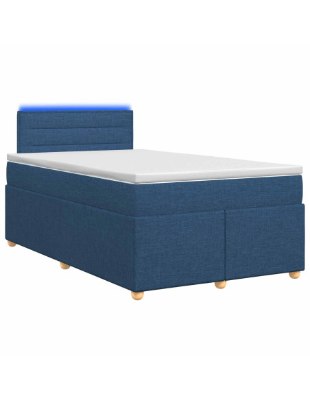 Letto box spring con materasso Blu 120 x 200 cm Tessuto