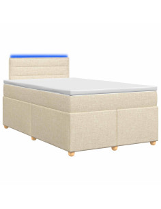 Letto box spring con materasso Crema 120 x 200 cm Tessuto