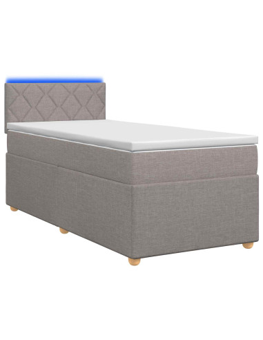 Letto box spring con materasso Tortora 100 x 200 cm Tessuto