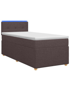 Letto box spring con materasso Marrone Scuro 100 x 200 cm