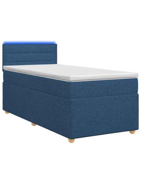 Letto box spring con materasso Blu 100 x 200 cm Tessuto