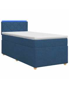 Letto box spring con materasso Blu 90 x 200 cm Tessuto