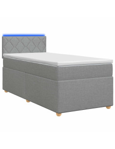 Letto box spring con materasso Grigio Chiaro 90 x 190 cm