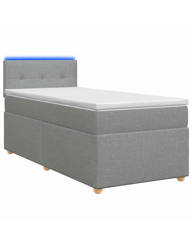 Letto box spring con materasso Grigio Chiaro 90 x 190 cm