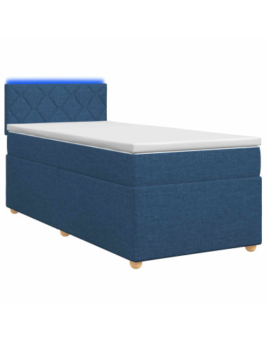 Letto box spring con materasso Blu 80 x 200 cm Tessuto
