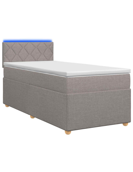 Letto box spring con materasso Tortora 80 x 200 cm Tessuto