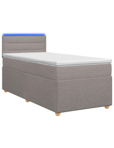 Letto box spring con materasso Tortora 80 x 200 cm Tessuto