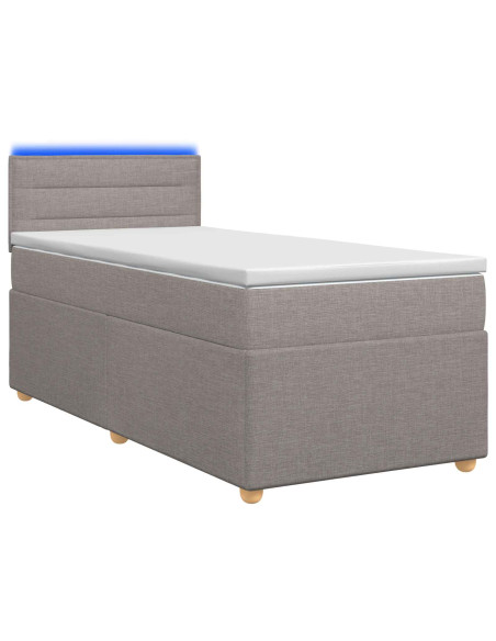 Letto box spring con materasso Tortora 80 x 200 cm Tessuto