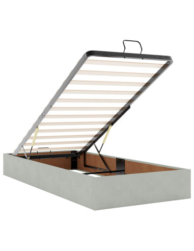 Letto Ottomano con Materasso e LED Grigio Chiaro 160 x 200 cm