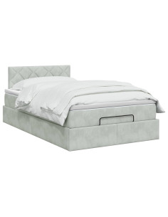 Letto Ottomano con Materasso e LED Grigio Chiaro 120 x 200 cm 2