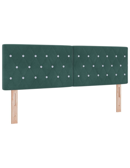 Letto Ottomano con Materasso e LED Verde Scuro 140 x 200 cm