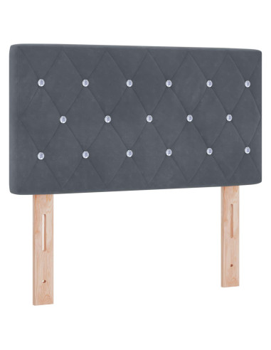 Letto Ottomano con Materasso e LED Grigio Scuro 80 x 200 cm