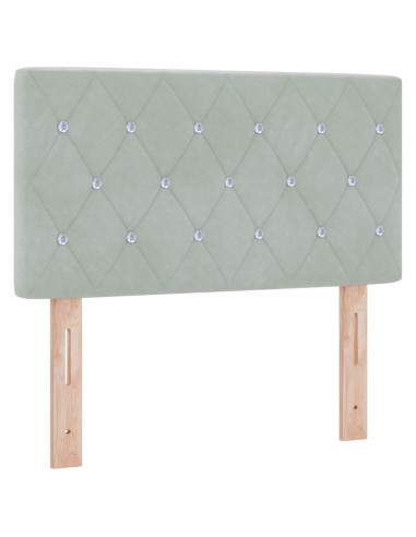Letto Ottomano con Materasso e LED Grigio Chiaro 80 x 200 cm