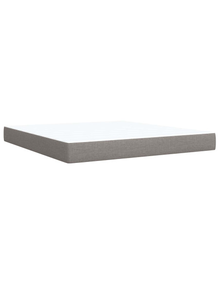 Letto Ottomano con Materasso e LED Tortora 180 x 200 cm Tessuto