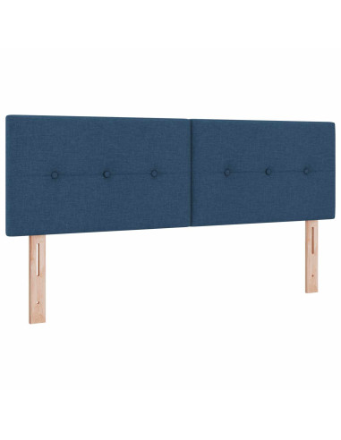 Letto Ottomano con Materasso e LED Blu 140 x 190 cm Tessuto
