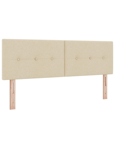 Letto Ottomano con Materasso e LED Crema 140 x 190 cm Tessuto