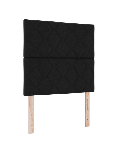 Letto Box Spring LED con Materasso Nero 120 x 190 cm Tessuto