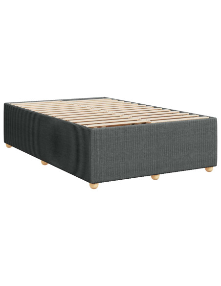 Letto Box Spring LED con Materasso Grigio Scuro 120 x 190 cm