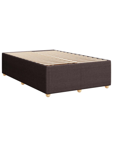 Letto Box Spring LED con Materasso Marrone Scuro 120 x 190 cm