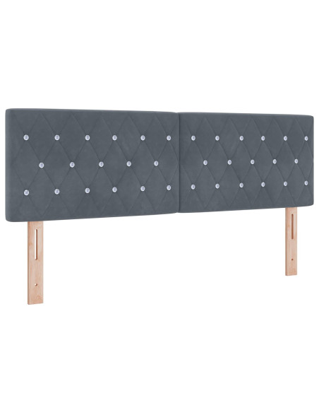 Letto ottomano con materasso 2 pcs Grigio Scuro Velluto