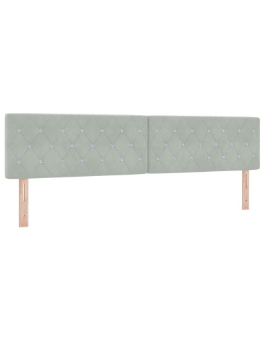 Letto ottomano con materasso 2 pcs Grigio Chiaro Velluto
