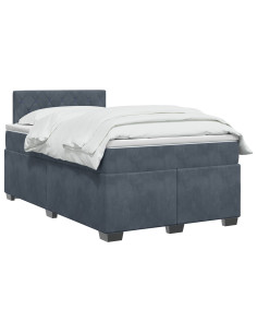 Letto con Box Spring, Materasso e LED Grigio Scuro 120 x 200 cm 2