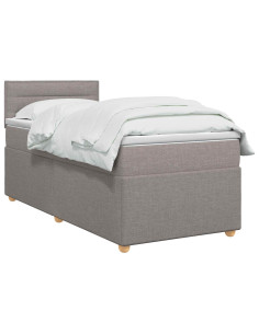 Letto box spring con materasso Tortora 80 x 200 cm Tessuto 2