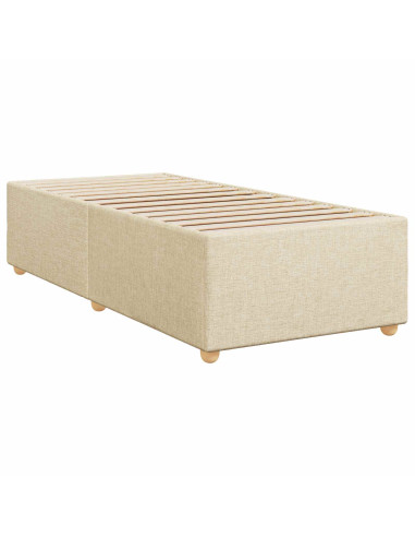 Letto box spring con materasso Crema 80 x 200 cm Tessuto