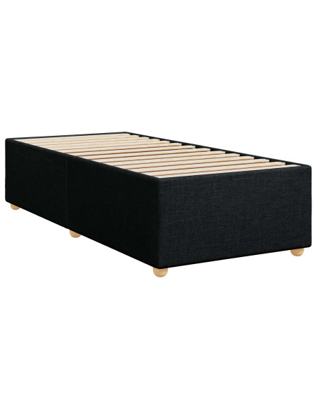 Letto box spring con materasso Nero 80 x 200 cm Tessuto