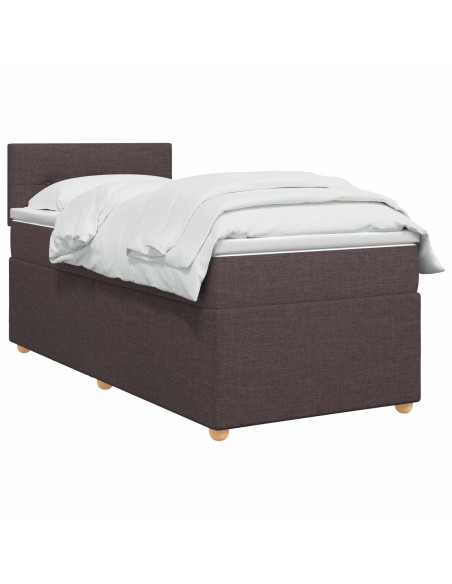 Letto box spring con materasso Marrone Scuro 80 x 200 cm