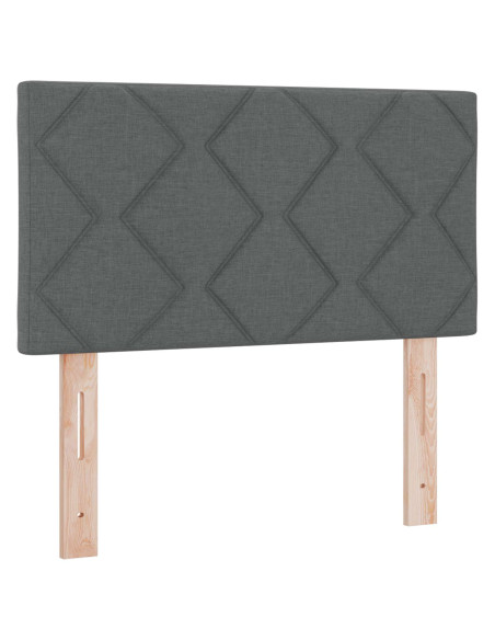 Letto box spring con materasso Grigio Scuro 80 x 200 cm Tessuto