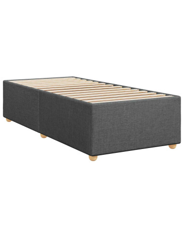 Letto box spring con materasso Grigio Scuro 80 x 200 cm Tessuto