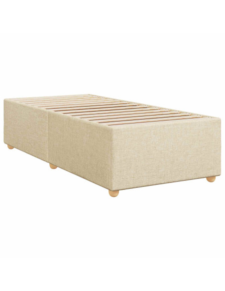 Letto box spring con materasso Crema 80 x 200 cm Tessuto