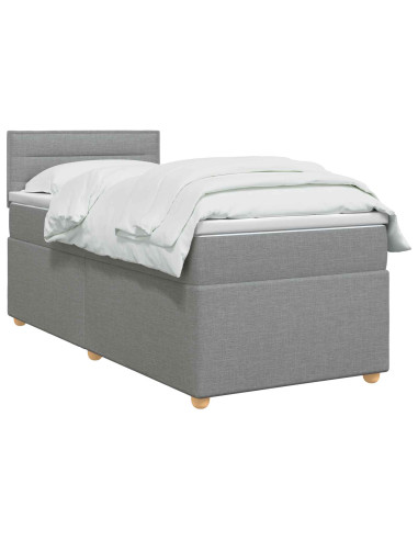 Letto box spring con materasso Grigio Chiaro 90 x 190 cm
