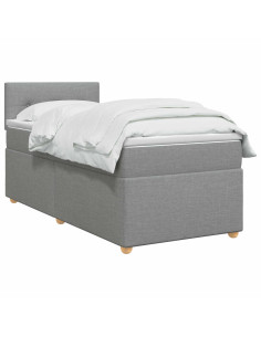 Letto box spring con materasso Grigio Chiaro 90 x 190 cm 2