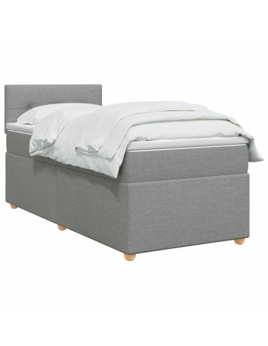 Letto box spring con materasso Grigio Chiaro 90 x 190 cm