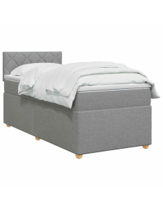 Letto box spring con materasso Grigio Chiaro 90 x 190 cm 2