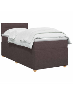 Letto box spring con materasso Marrone Scuro 90 x 200 cm 2